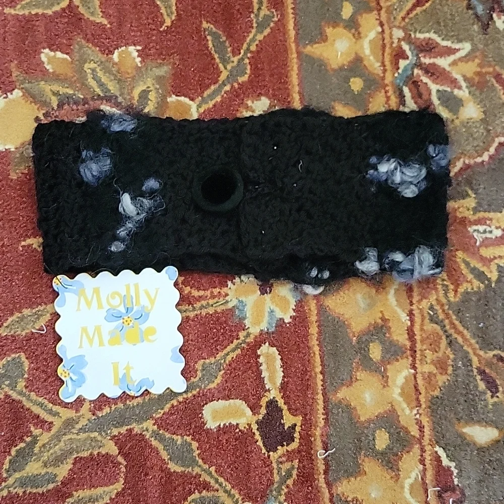 HAND CRAFTED Acrylic Black Set HAND MADE Infinity Scarf Headband